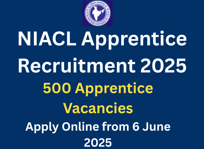 NIACL Apprentice Recruitment 2025 notification image for 500 vacancies