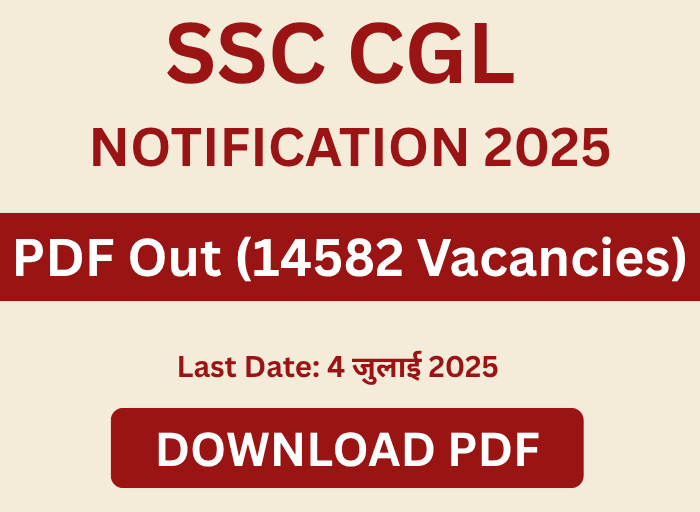 SSC CGL Notification 2025 infographic showing vacancy details, exam dates, application process and eligibility
