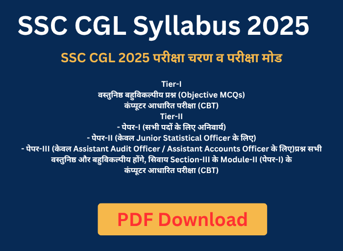 SSC CGL Syllabus 2025 का पूरा विवरण जिसमें Tier 1 और Tier 2 परीक्षा पैटर्न और विषय शामिल हैं