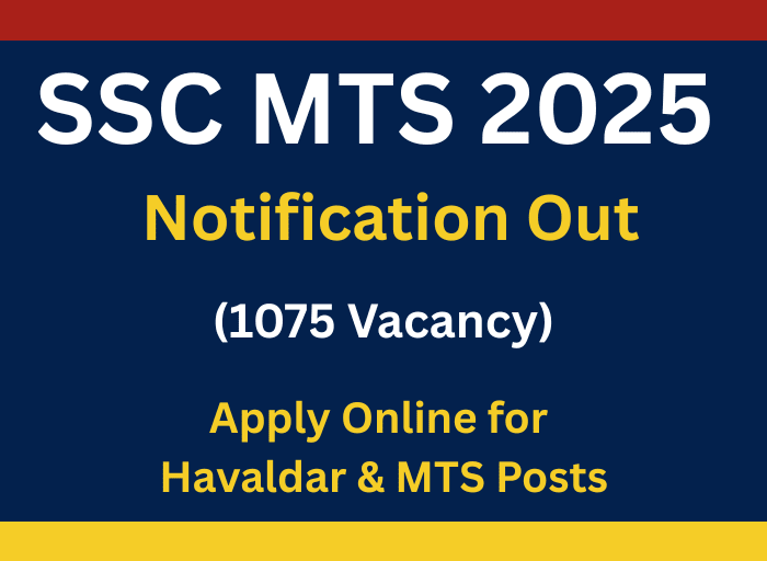SSC MTS Notification 2025 ke liye official graphic with 1075 vacancies, apply online for Havaldar & MTS posts (CBIC & CBN)