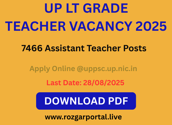 UP LT Grade Teacher Vacancy 2025 Notification PDF | यूपी LT ग्रेड टीचर भर्ती 2025